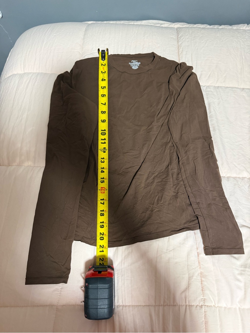 Skims Fits Everybody Brown Long-Sleeve Crewneck Shirt